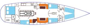 Schema SY Milagro, polar expedition sailing boat, arctic sailing, voilier d'expédition polaire Sailing school for beginners / Ecole de voile pour adulte débutant Adventure sailing/Voyage en voilier, charter sailboat, séjour en voilier, initiation à la voile, stage de voile adulte, stage hauturier, blue water sailing course, stage haute mer, blue water sailing club, traversée en voilier, sailboat crossings
