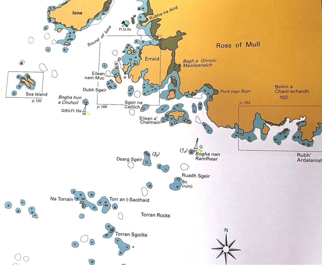 Carte de navigation Ross of Mull - Iona, du CCC du Kintyre à Ardnamurchan. 